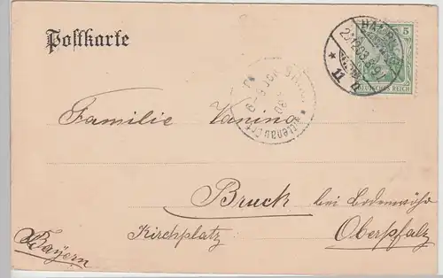 (112576) AK Hamburg, Restaurant Admiralshof, Schnelldampfer Deutschland 1903