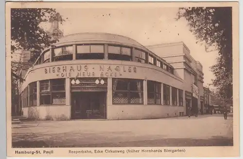 (112572) AK Hamburg, St. Pauli, Bierhaus Nagler, Die Neue Ecke 1927