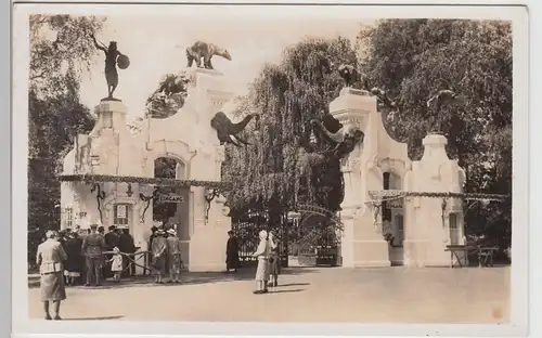 (112504) Foto AK Hamburg Stellingen, Tierpark Hagenbeck, Eingang 1942