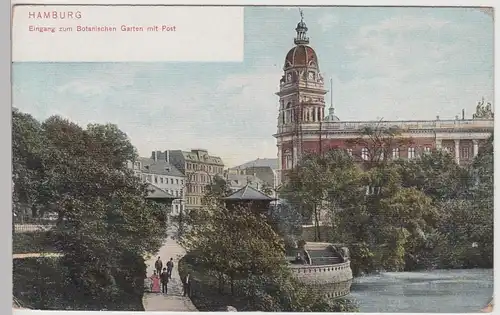 (111917) AK Hamburg, Eingang zum Botanischen Garten m. Post, 1905