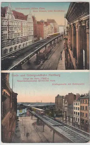 (111797) AK Hamburg, Hochbahn, Rödingsmarkt 1912