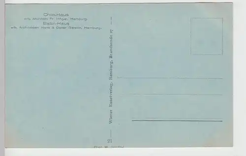 (110602) Foto AK Hamburg, Wolkenkratzer Chilehaus u. Ballinhaus um 1920