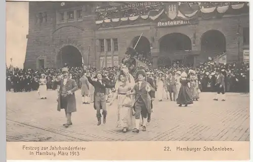 (110556) AK Hamburg, Festzug zur Jahrhundertfeier 1913, Karte No.22