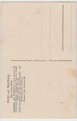 (109326) AK Hotel zur Wartburg, Hamburg Harburg, vor 1945