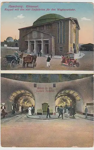 (109315) AK Hamburg, Elbtunnel, Kuppel, Inneres Tunnel, um 1917