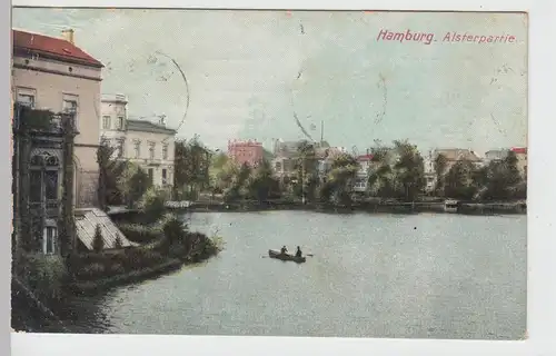 (109123) AK Hamburg, Alsterpartie 1915