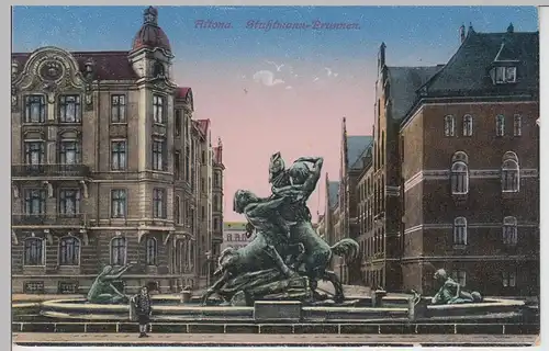 (109115) AK Hamburg, Altona, Stuhlmannbrunnen, Feldpost 1917