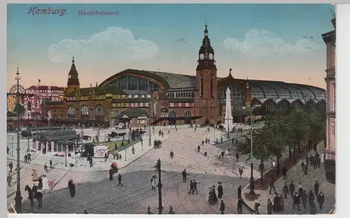 (109094) AK Hamburg, Hauptbahnhof, Feldpost 1917