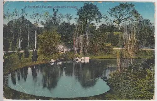 (109092) AK Hamburg, Ohlsdorf, Friedhof, Teich 1919