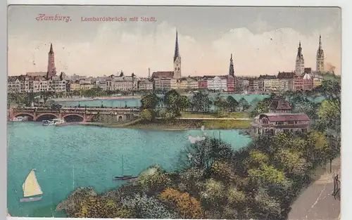 (109072) AK Hamburg, Lombardsbrücke, vor 1945