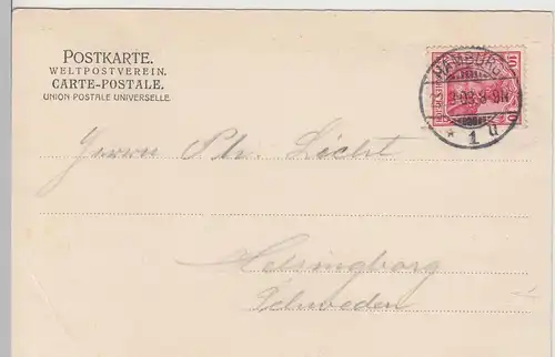 (108330) AK Hamburg, Börse zur Börsenzeit, Menschenmenge 1903