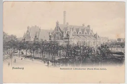 (108294) AK Hamburg, Badeanstalt Lübecker Tor, Lübeckertor, um 1905