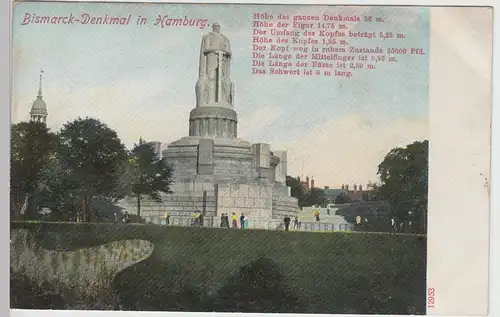 (107716) AK Hamburg, Bismarck-Denkmal, 1907