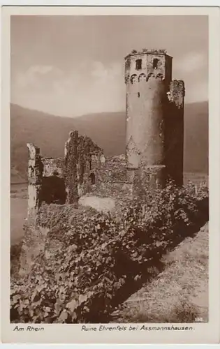 (22421) Foto AK Rüdesheim am Rhein, Burg Ehrenfels, vor 1945