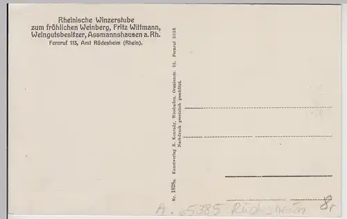 (115811) AK Assmannshausen, Winzerstube zum fröhlichen Weinberg 1910er