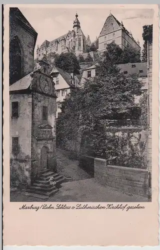 (115245) AK Marburg a. Lahn, Schloss v. Lutherischen Kirchhof gesehen 1938