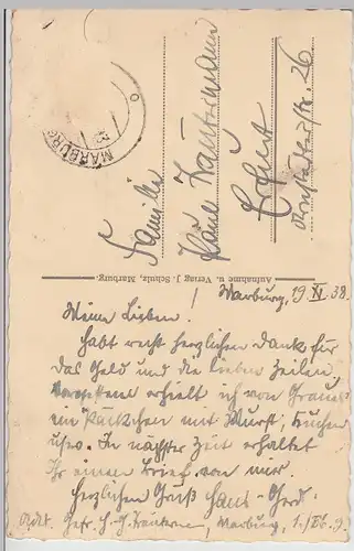 (115245) AK Marburg a. Lahn, Schloss v. Lutherischen Kirchhof gesehen 1938