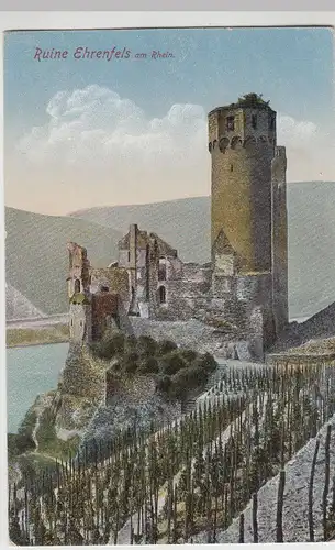 (113909) AK Burg Ehrenfels, Rüdesheim am Rhein, Hessen 1936