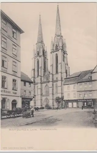 (113457) AK Marburg, Elisabethkirche, Kaisers Kaffee Geschäft, bis 1905