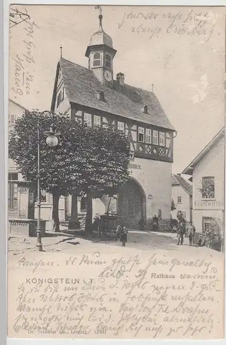 (113449) AK Königstein im Taunus, Rathaus, gelaufen 1908