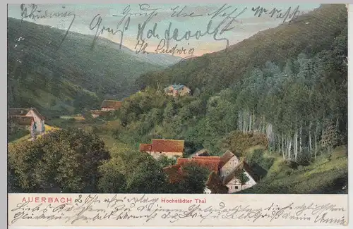 (113008) AK Auerbach (Bensheim), Hochstädter Tal 1905