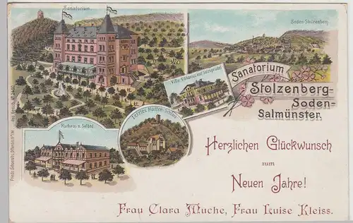 (112919) AK Bad Soden-Salmünster, Sanatorium Stolzenberg, Litho um 1900