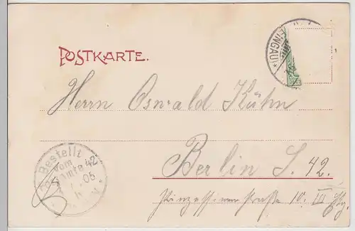 (112714) AK Hattenheim am Rhein, Gasthof Ress, Hotel und Pension 1905