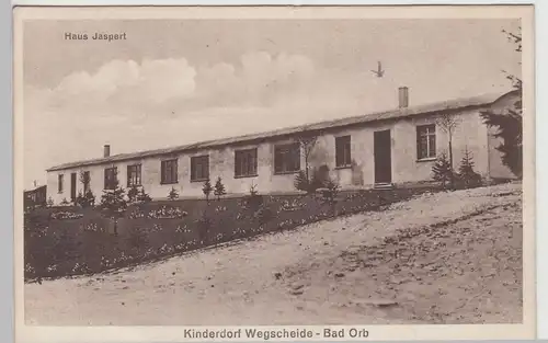 (112196) AK Bad Orb, Kinderdorf Wegscheide, Haus Jaspert, Sonderstempel 1928