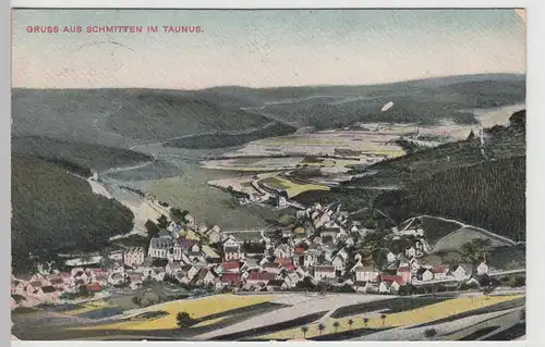 (112163) AK Gruß aus Schmitten, Taunus, Panorama 1908