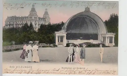 (111879) AK Bad Wildungen, Musiktempel, Fürstenhof 1907