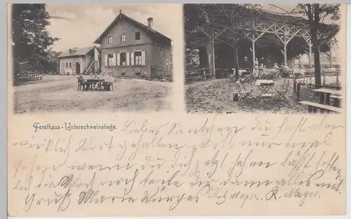 (111815) AK Forsthaus Unterschweinstiege, Frankfurt, Main, bis um 1905