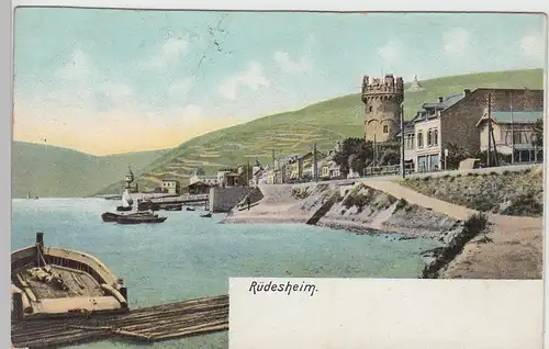 (111017) AK Rüdesheim, Panorama 1913