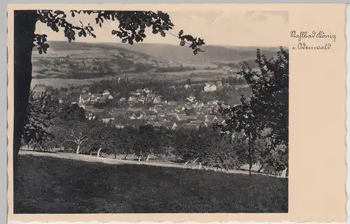 (109106) AK Bad König, Odenwald, Blick zum Ort, Obstwiese 1942