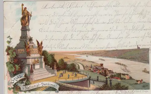 (109096) Künstler AK Gruß vom Nationaldenkmal Niederwald, Rüdesheim am Rhein 189