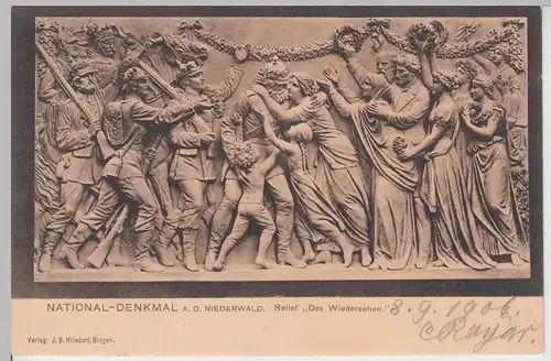 (108928) AK Nationaldenkmal Niederwald, Das Wiedersehen, Rüdesheim am Rhein 1906