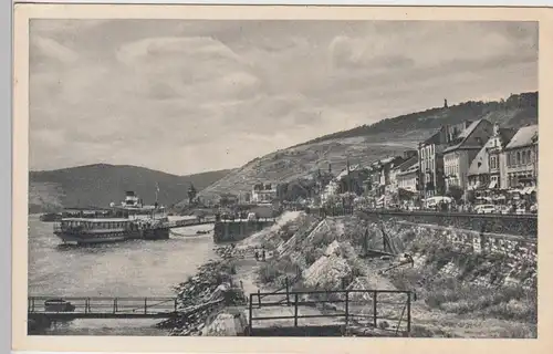 (108918) AK Rüdesheim am Rhein, Dampfer Anlegestelle, vor 1945