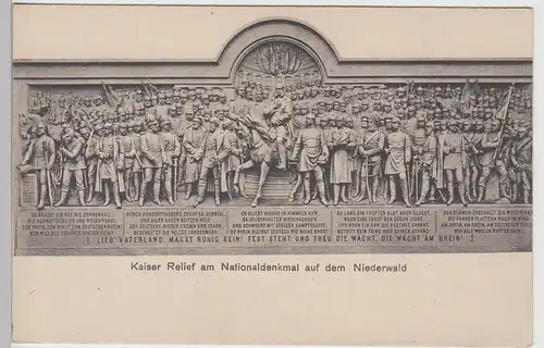 (108915) AK Nationaldenkmal Niederwald, Kaiser Relief, Rüdesheim am Rhein, vor 1