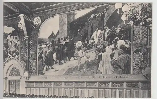 (108864) AK Marburg, Universität, Aula, Wandmalerei, Einzug der Reformatoren, vo