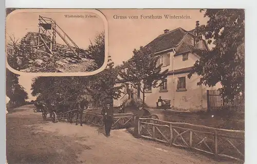 (108795) AK Gruß vom Forsthaus Winterstein, Ober Mörlen, Pferdekutsche 1912