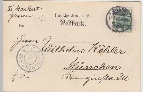 (108554) AK Gruß aus Gießen, Stadtansicht 1902