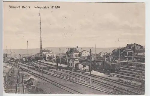 (108324) AK Bebra, Bahnhof, Waggons, Feldpost 1916