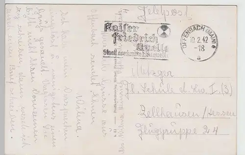 (107407) AK Offenbach a.M., Schloss Mainseite, Feldpost 1942