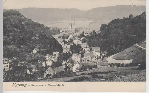 (107231) AK Marburg, Ketzerbach u. Elisabethkirche 1911