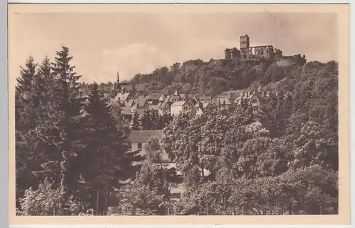 (106249) AK Königstein im Taunus, Ansicht mit Burgruine vor 1945