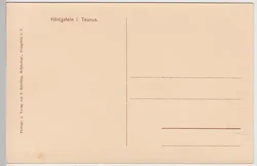 (106249) AK Königstein im Taunus, Ansicht mit Burgruine vor 1945