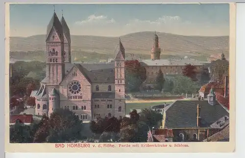 (105828) AK Bad Homburg vor der Höhe, Partie m. Erlöserkirche u. Schloss, 1932