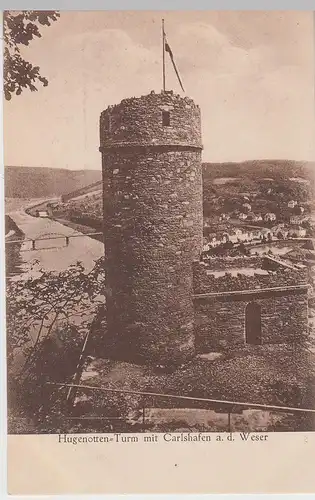 (104973) AK Carlshafen a.d. Weser (Bad Karlshafen), Hugenotten-Turm, um 1910