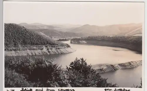 (104421) Foto AK Edersee, Blick zur Sperrmauer