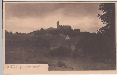 (100982) AK Königstein Taunus, Sturmwolken über der Burg, um 1904