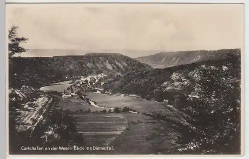 (100979) Foto AK Carlshafen, Weser, Diemeltal, bis 1935